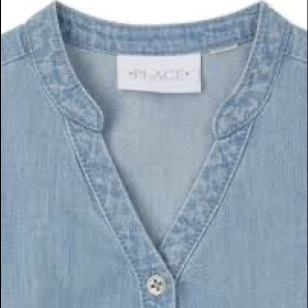 The Children's Place Girls Chambray Shirt Dress Sz 5/6 NWT🏷 so soft! - Picture 6 of 15